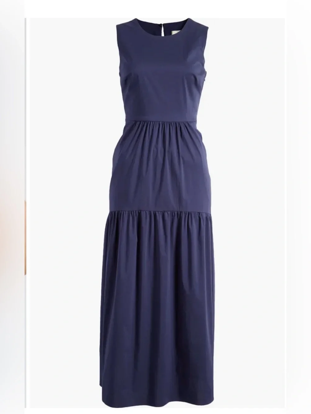 Luxely Sleeveless Navy Tiered Maxi Dress, Size 6.